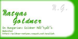 matyas goldner business card